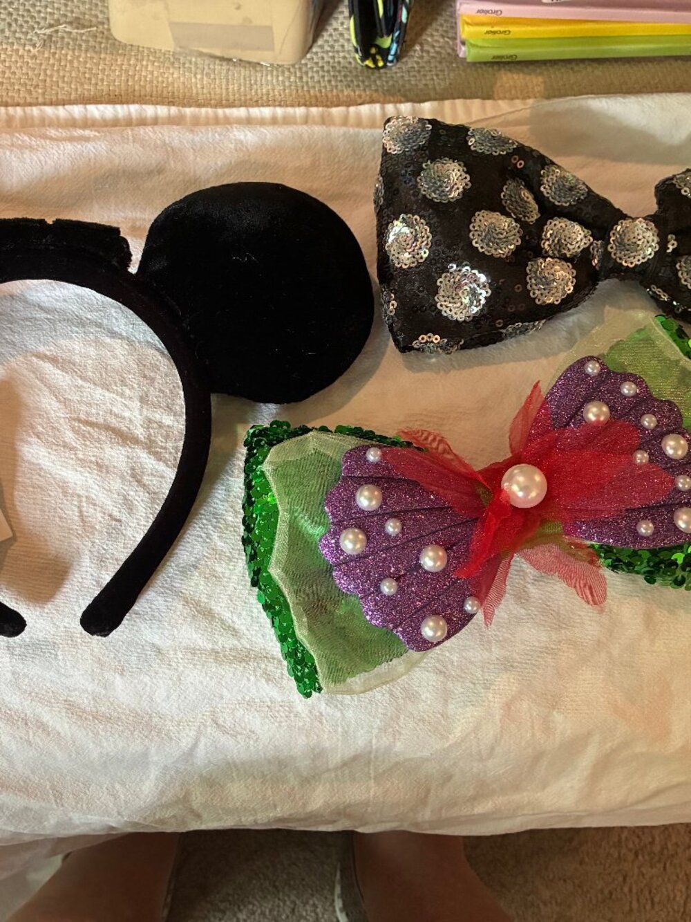 Disney Mouse Ears Headband with Interchangeable Bow Swaps Rare